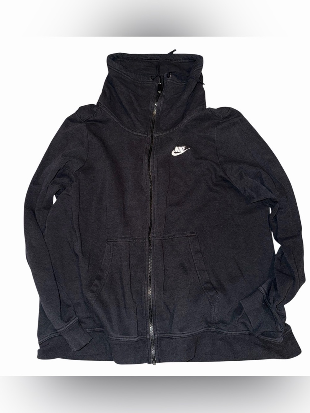 Nike Women’s Black Funnel Neck Full Zip Sweatshirt Sportswear XL